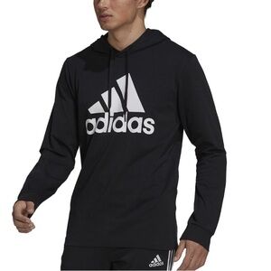 Adidas Black Hoodie with White Logo lightweight medium